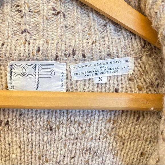 Vintage PQs Peter G’s General Store Chunky Knit Oatmeal Sweater / Cardigan - Picture 5 of 9